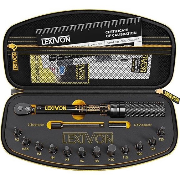 LEXIVON 1/4-Inch Torque Wrench 15-Piece Kit