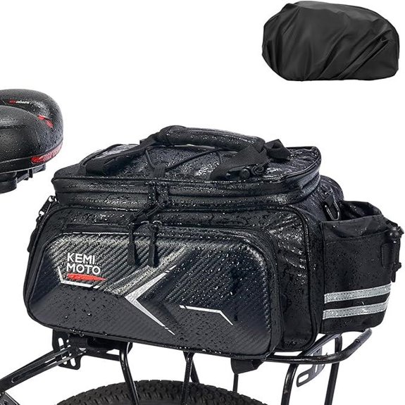 KEMIMOTO 20L Hard Shell Bike Rear Rack Bag