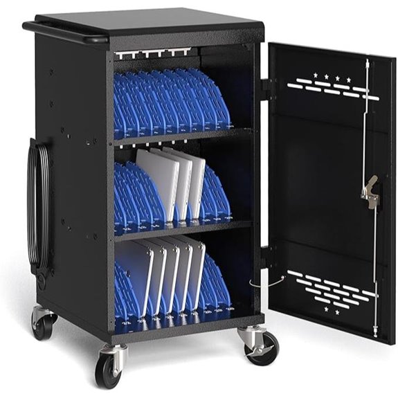 Laptop Charging Cart with 30 Ports for School and Office