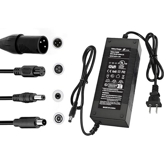 UL Listed 42V 2A Scooter Charger with 5 Plugs