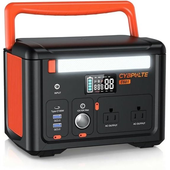 Portable 600W Power Station with 7 Ports and Solar