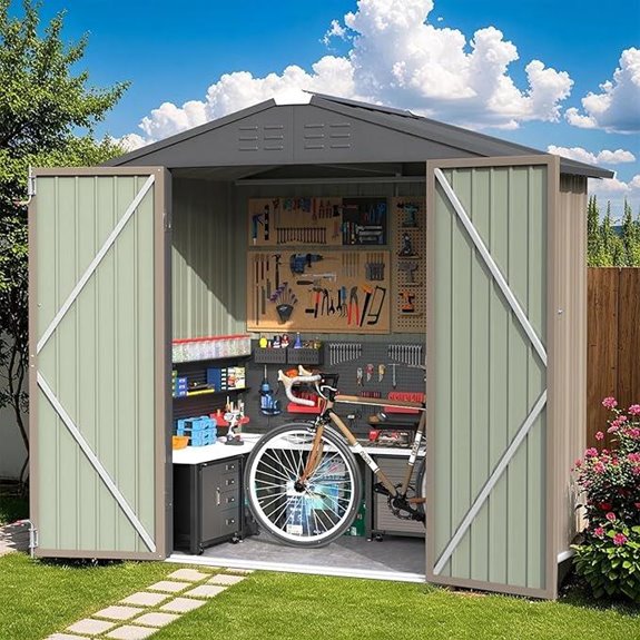 Greesum 6x4FT Metal Outdoor Storage Shed