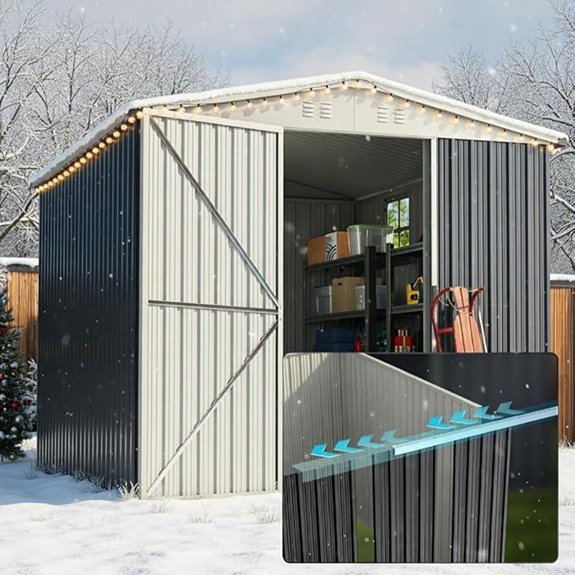 Quictent 8x6 ft Outdoor Metal Storage Shed