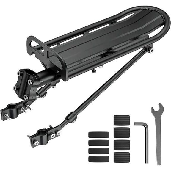 Bike Rear Rack Retractable Aluminum Alloy Bicycle Cargo Rack Mount