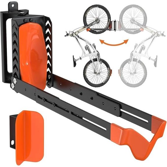 Swivel Wall Mount Bike Rack for Garage Storage