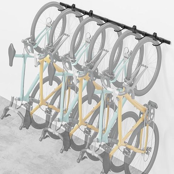 monTEK Adjustable Garage Bike Rack with Extended Rail