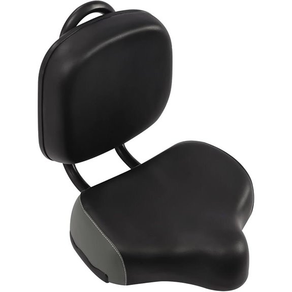 Bike Saddle with Backrest Adjustable Leather Black Grey