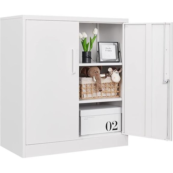 Letaya Metal Locking Storage Cabinet with Adjustable Shelves