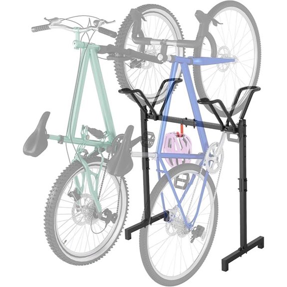 Adjustable Metal Bicycle Floor Stand for Indoor/Outdoor