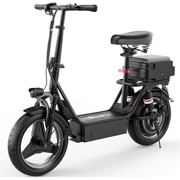 Electric Scooter for Adults with Seat and Suspension