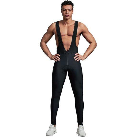 Men's Fleece Cargo Cycling Bib Pants with 4D Pad