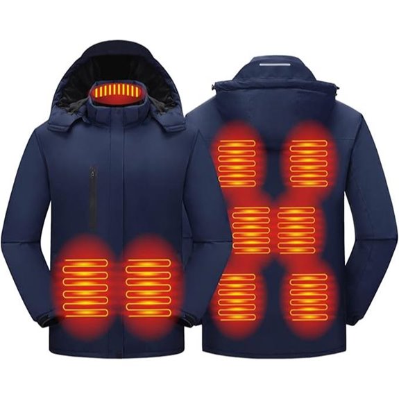 Men's Heated Jacket with Detachable Hood and 3 Heating Levels