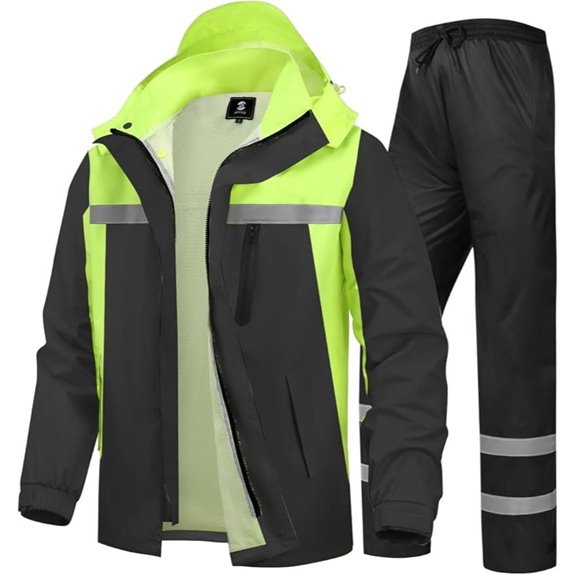Men's Reflective Rain Suit for Work and Sport