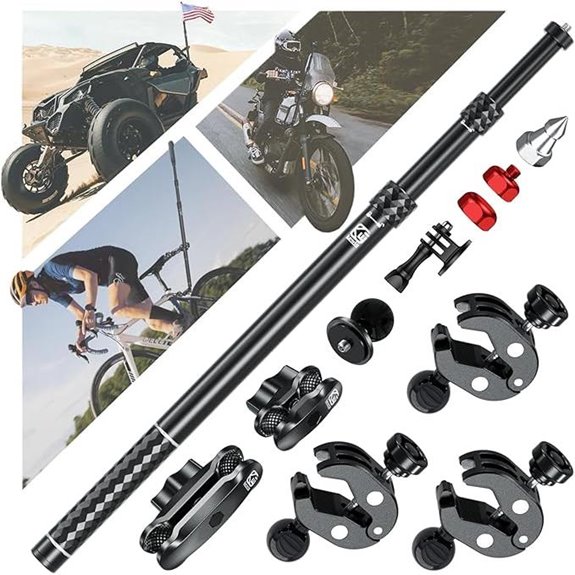 Aluminum Motorcycle Camera Mount Kit with Extendable Selfie Stick