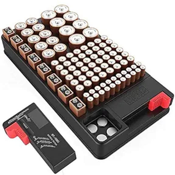 Battery Organizer Case for 110 Batteries with Tester