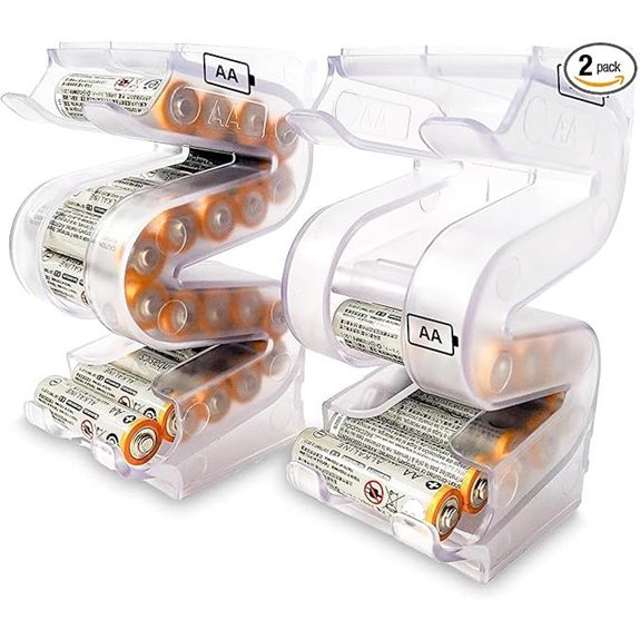 Battery Ladder Organizer Case for AA Batteries (2-Pack)
