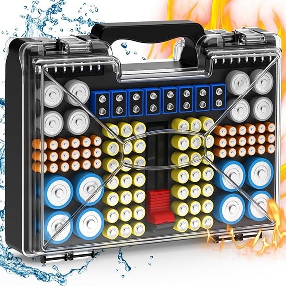 Battery Storage Organizer with Tester and Handle