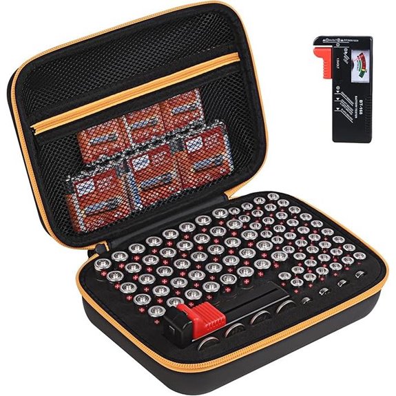 Battery Organizer Case with Tester for Batteries
