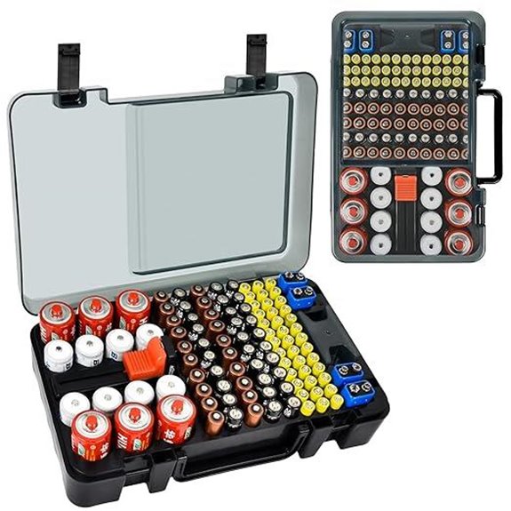 Battery Organizer with Tester for AA AAA 9V Coin Cells