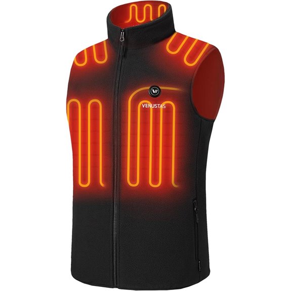 Venustas Men's Heated Fleece Vest with Battery