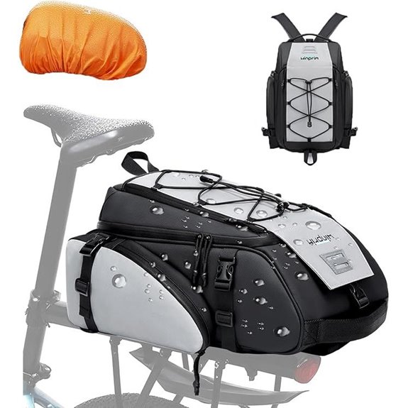 Reflective 19L Bike Rack Bag with Rain Cover