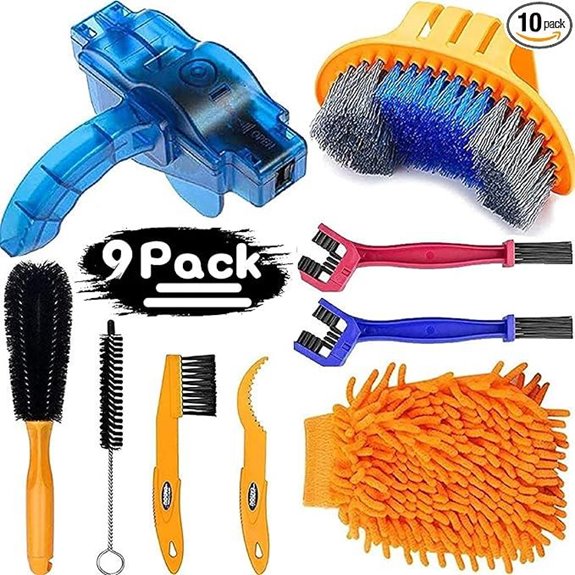 Bike Cleaning Kit with Chain Cleaner and Brushes