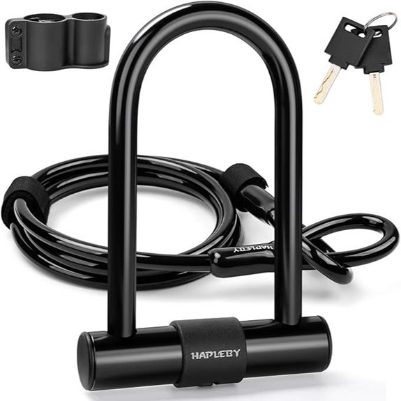Hapleby Bike Lock Set with U-Lock and Cable