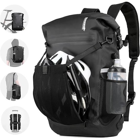HUNTVP Bike Pannier Bag with Helmet Cover