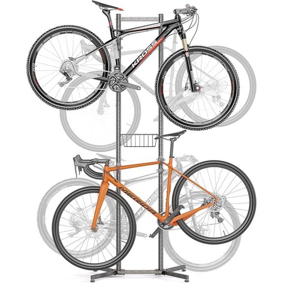 CXWXC 2/4-Bike Storage Rack with Basket
