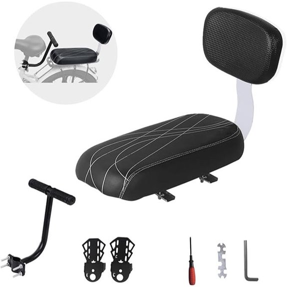 Bike Rear Seat with Backrest and Cushion