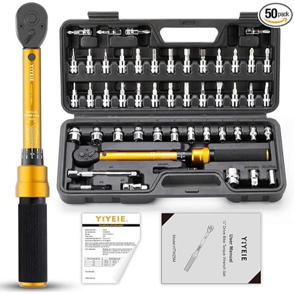 50Pcs Bike Torque Wrench Set with Sockets and Adapter
