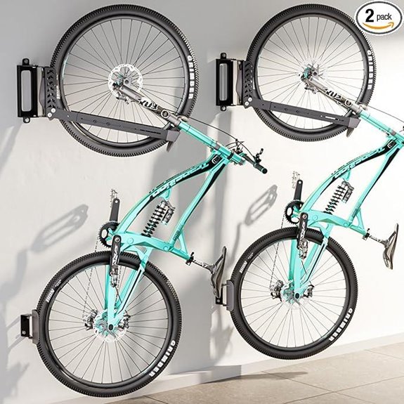 2-Pack Swivel Bike Wall Mount Hangers