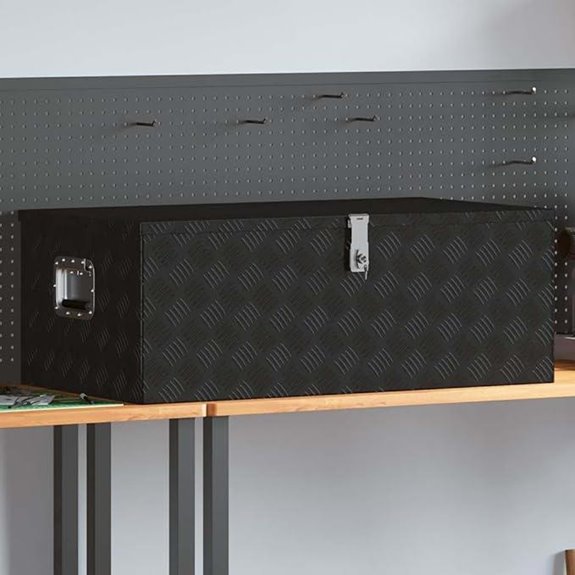 black aluminum lockable storage box