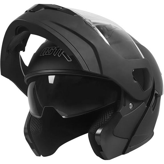 Spark DOT Approved Modular Motorcycle Helmet (Black Medium)