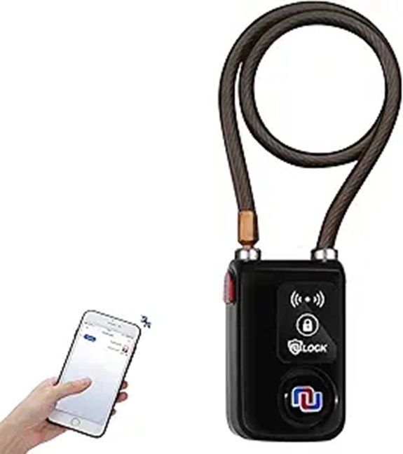 Nulock Bluetooth Bike Lock with Alarm and Steel Cable