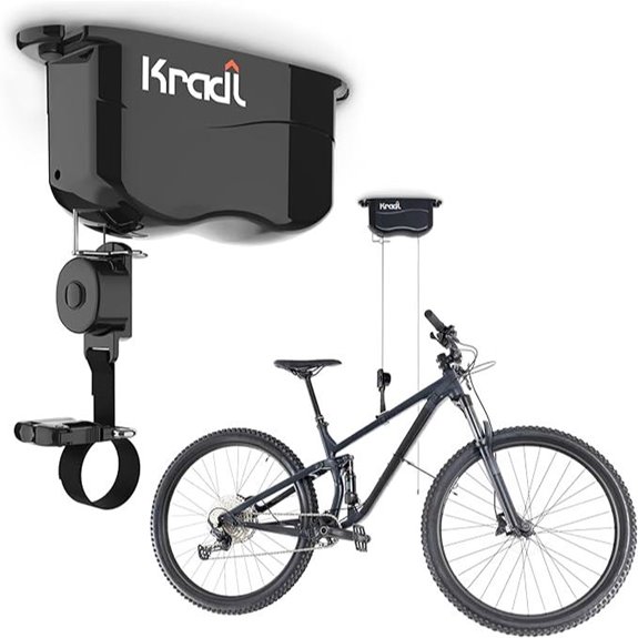 Kradl Ceiling Mount Bike Lift and Rack