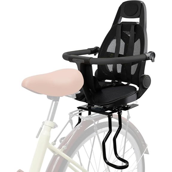 Rear Child Bike Seat with Back Rest and Foot Pedals