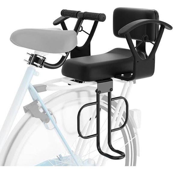 Rear Child Bike Seat with Back Rest and Foot Pedals
