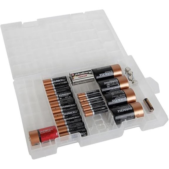 Home-X Clear Battery Organizer Storage Case