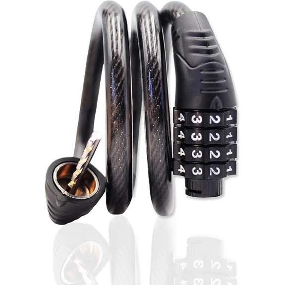 Coiled Bike Lock with 4-Digit Combination