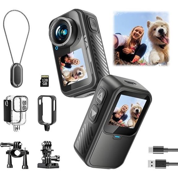 Mini 4K Action Camera with 128GB & Waterproof
