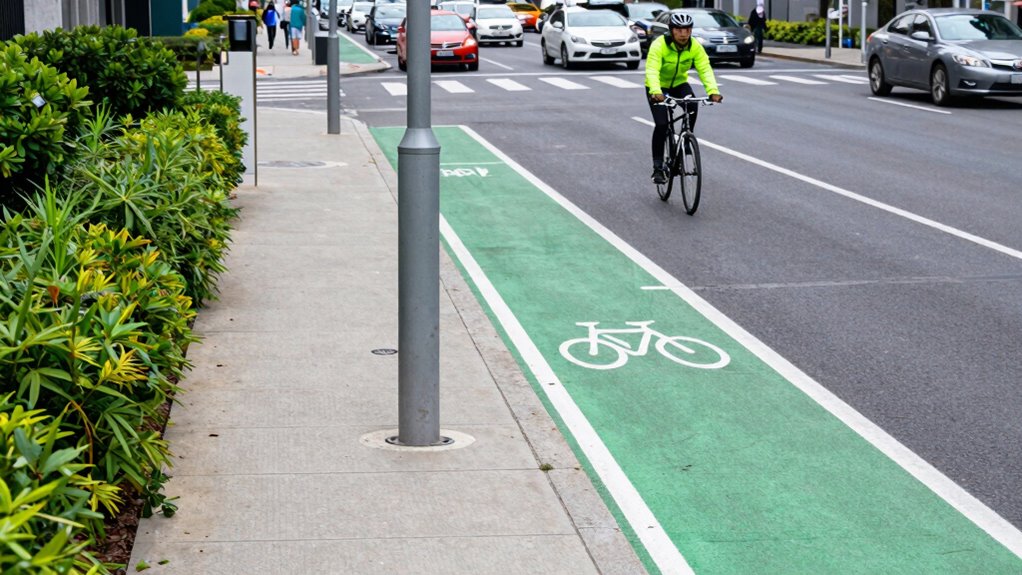 compare pedestrian and bike zones