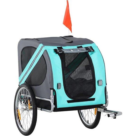 Aosom Dog Bike Trailer with Mesh Screen and Large Wheels