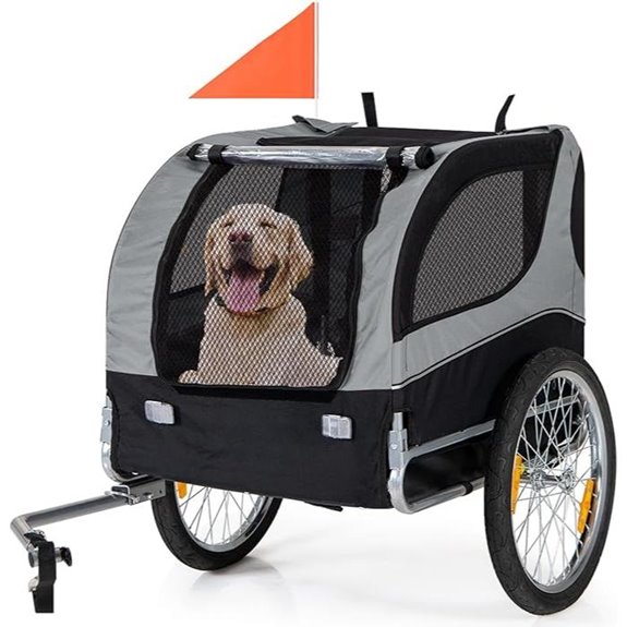 HAPPAWS Dog Bike Trailer with Doors & Collapsible Design