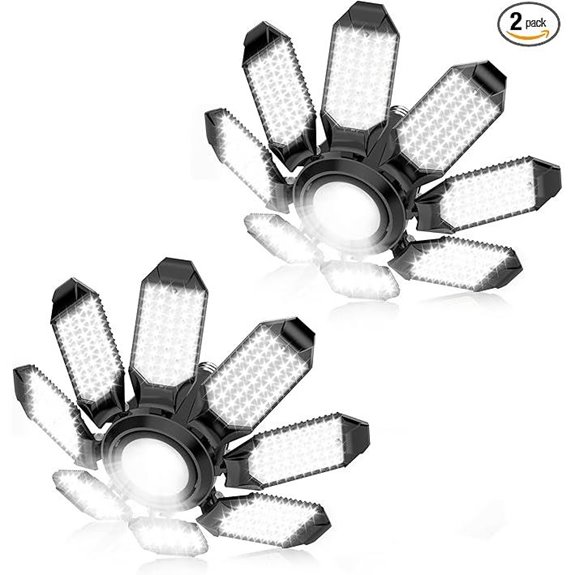 LED Garage Light 2-Pack with Adjustable Panels