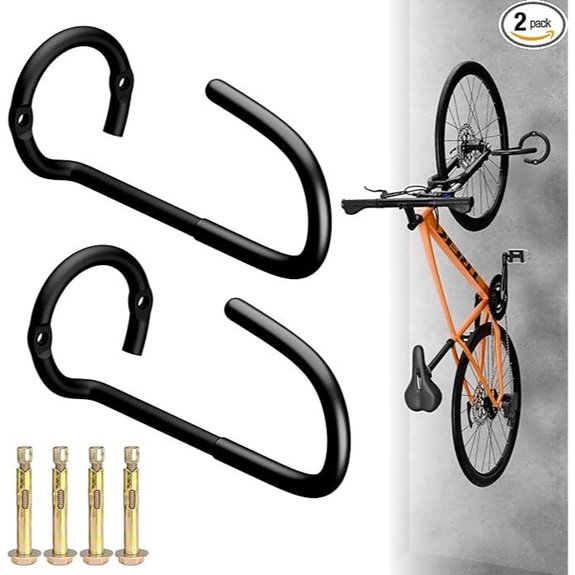 2-Pack Garage Bike Wall & Ceiling Mount Hooks