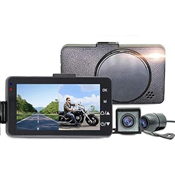 Motorcycle Waterproof Dual Lens Dash Cam 1080p