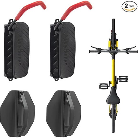 Swivel Bike Wall Mounts 2 Pack Space-Saving Storage