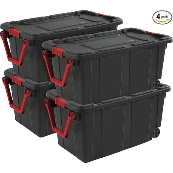 Sterilite 4-Pack Heavy-Duty Stackable Storage Totes