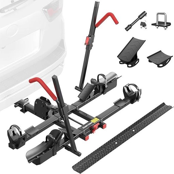Hitch Mount Bike Rack for E-Bikes with Ramp